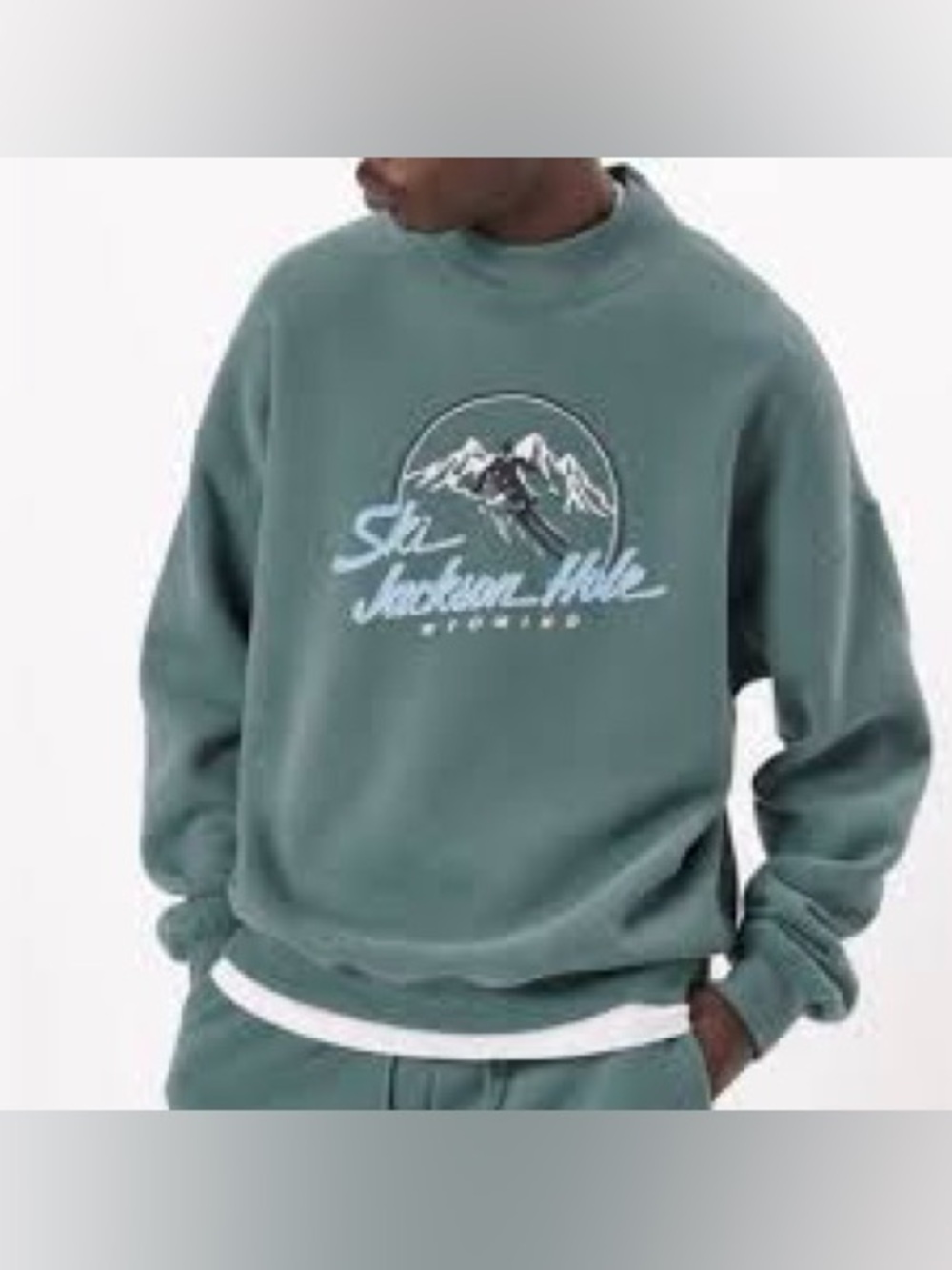 Abercrombie &Fitch Ski Jackson Hole Green Crewneck Sweater